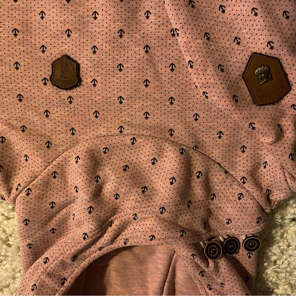 Pink & navy blue Naketano sweatshirt. - Picture 3 of 6